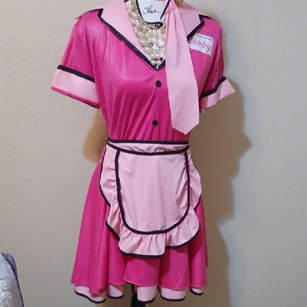 SIZE MEDIUM California Costumes Pink and Black Soda Shop Costume